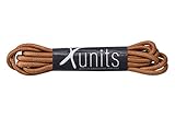 Xunits Schnürsenkel 90 cm hell-braun, 1 Paar rund & gewachst Ø 2,5 mm Schuhbänder für Anzug-Business-Schuhe oder Lederschuhe - Längen 60-114 - in 29 Farb