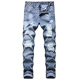 DovSnnx Herren Mode Klassische Jeans Skinny Slim Gerade Passform Denim Hosen Lässig Vintage Stretch Hose Retro Lange Jean Für Männer Männlich Hell B