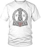 North - The Thor Mjölnir Wikinger Hammer Runen Wikinger Valhalla Walhalla Vikings White Edition - Herren T-Shirt und Männer Tshirt, Größe:5XL, Farbe:Weiß