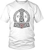 North - The Thor Mjölnir Wikinger Hammer Runen Wikinger Valhalla Walhalla Vikings White Edition - Herren T-Shirt und Männer Tshirt, Größe:XL, Farbe:Weiß