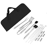 Omabeta Grillbesteck 21 Teile/Set Langlebige Grillwerkzeuge aus Edelstahl für Grills im Innen- und Außenb
