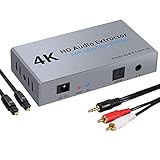 HDMI Splitter, LiNKFOR 1X2 HDMI Audio Extractor Konverter HDMI zu optischem SPDIF Toslink Analog 3,5 mm 2 HDMI Ausgang Adapter Unterstützung 3D für PS4 Xbox One DVD Blu-ray Player HD TV Projek