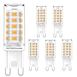 G9 LED leuchtmittel Dimmbar Warmweiß 2700K 4W Entspricht 28W 30W 40W Halogenlampen, G9 glühbirne, G9 Fassung LED Lampen, 400lm, AC 220-240V, kein Flimmern, 5er Pack