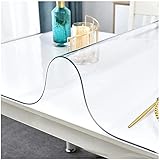 LKDFHE 1mm Transparentes PVC, Tischschutz, Plastik Tischdecke, Rechteckige Tischplatte Abdeckung Tischmatte FüR Beistelltisch,120x215cm/47.2x84.6