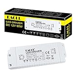 EACLL LED Trafo AC 240V zu DC 12V 5A(5000mA) 60W Transformator, Für drive Weniger als 36W MR11 G4 MR16 GU5.3 LED Birnen LED Lichtstreifen, LED Lampen Adapter Treiber Netzteil, 1 Stück