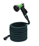 Somera Flexibler Gartenschlauch mit Gartenbrause, Dehnbarer Wasserschlauch mit Adapter, 15 M