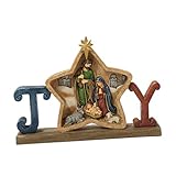 Weihnachtsdekoration Xmas Decor, Krippen-Szene Geburt Jesus Christus Weihnachtsdekoration Xmas Stall Krippe Jesus Dekoration Ornament Festlich Mittelstück Holzfigur Haus Skulp