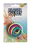folia 33177 - Finger Twist Fadenspiel, in trendiger Regenbogen Optik, ca. 160 cm lang, Fingerspiel für Jungen und Mädchen ab 5 Jahre, ideal als kleines Geschenk, Mitgebsel und für den S