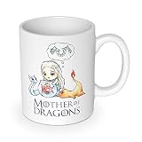 getDigital Mother of Dragons Tasse-Becher für Anime & Fantasy Serien Fans – Hochwertige Keramik Kaffeetasse als Fanartikel, weiß, 1 Stück (1er Pack)
