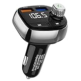 PATISZON FM Transmitter Bluetooth Auto mit QC 3.0 Radio Adapter Freisprecheinrichtung MP3 Play