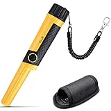 SAKOBS Tragbar Metalldetektor,Metallsuchgerät Metall Pinpointer IP68 20M Wasserdichter mit eingebautem LED Indicator/Alarm Licht/ 360 Scan/Holster für Goldmünze Hunt, Relikte, Schmuck…