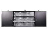 Ondis24 Werkzeugschrank Metall, Werkstattschrank 160x16x60 (H) cm, 2 abschließbare Türen, Hängeschrank mit Einlegeböden (schwarz)
