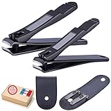 TAKIT Nagelknipser x2 [LEBENSLANGE GARANTIE] Professional - Edelstahl - Set Mit 2 Kleinen Und Großen Nagelknipsern - Mit Integrierter Feile Und Aufbewahrungsbox