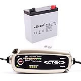 Batterieset für elektrische Wohnwagen Rangierhilfe , inkl C-tek MXS 5.0 Ladeg