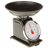 MACOSA SA79726 Küchenwaage retro mit Wiegeschüssel mechanische Haushaltswaage bis 3 Kg vintage Design Lebensmittelwaage Küche zum Backen &