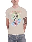 Queen T Shirt Mistress Band Logo Vintage Nue offiziell Herren Beig