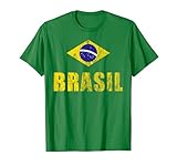 Brasilien Brasil Fan Trikot Fußball Samba Brasilianer Outfit T-S