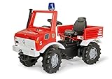 Rolly Toys rollyUnimog Fire Unimog (Feuerwehrauto für Kinder 3-8 Jahre, Zweigangschaltung, Flüsterlaufreifen) 036639