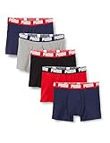 PUMA Mens Basic Men's Boxers (5 Pack) Boxer Briefs, Blue/red/Black, L (5er Pack)