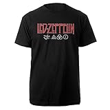 Led Zeppelin Herren Ledzeppelin_Logo & Symbols_Men_bl_ts: M T-Shirt, Schwarz (Black Black), M