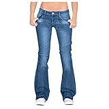 BIKETAFUWY Skinny Schlaghosen Damen Schlagjeans Elegant Jeanshose Frauen Flare Jeans Mid Waist Jeans Stretch Slim Hosen Damen Länge Jeans Schick F
