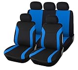 Upgrade4cars Auto-Sitzbezüge Set Blau Schwarz | Auto-Schonbezüge Universal | Auto-Zubehör Innenraum Sitzschoner B2-b