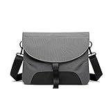 DaMiRa New Messenger Bag Men Crossbody Bag Women Shoulder Bag Canvas 7.9 inch iPad Satchel Bag Travel Working Canvas Bag Bookbag Gray