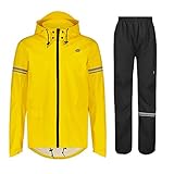 AGU Essential Original Regenanzug, Regenkleidung Fahrrad Herren & Damen, Wasserdicht & Winddicht, Reflektierend, 100% Recyceltes Polyester, Unisex - L - Gelb