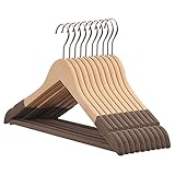 fgdjtyyj Holz Anzugbügel,Erwachsene Kleiderbügel Mit Filz,Nicht-Slip Kleiderbügel Für Camisoles,Spielanzug-A 5er Pack