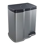 keeeper Treteimer mit 2 Abfallbehältern, 7 l + 15 l, Gunnar, Silb