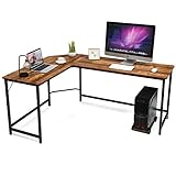 COSTWAY Computertisch L-Form, Eckschreibtisch, Schreibtisch PC-Tisch Computerschreibtisch Bürotisch Ecktisch Winkelschreibtisch, Farbwahl (Kaffee)
