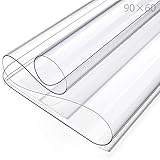 PVC Tischdecke Transparent,Tischfolie Schutzfolie,Schutztischdecke,Tischschutzfolie,Durchsichtig Schutztischdecke,Tischschutz,Glasklar Folie,PVC Folie Schutzfolie(Transparent/60cmX90cm)