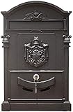 Wandhalterung Abschließbarer Briefkasten Sicherheitsschließfach Wandhalterung Briefkasten Wetterfester Vintage Briefpost Briefkasten für Antik Metallic Außen Briefkasten Paketkasten Drop Box (Schw