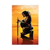 Leinwand-Poster 'Wonder Woman Diana Prince Gal Gadot', Filmheldin, 24, Schlafzimmer, Dekoration, Sport, Landschaft, Büro, Raumdekoration, Geschenk, ungerahmt: 50 x 75