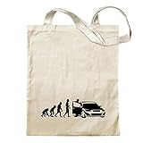 Kiwistar Evolution Autofahrer Tragetasche Baumwolltasche Stoffbeutel Umhängetasche Langer Henk