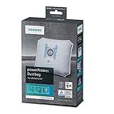 Siemens 4x Staubsaugerbeutel PowerProtect Typ G ALL, VZ41FGALL, 99,9% Feinstaubfilterung, höhere Reinigungsleistung, 50 % längere Nutzungsdauer, passend für alle Reihen außer VS08 und VS01