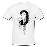 Michael-Jackson T-Shirt Mädchen Frauen, weiß mit Aufdruck