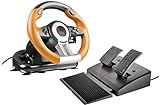 Speedlink DRIFT O.Z. Racing Wheel - USB-Gaming-Lenkrad für PC/Computer - Pedale für Gas und Bremse - schwarz-orang
