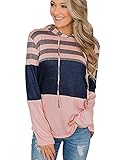 OADOBKICE Weihnachten Damen Pullover Langarm Weihnachten Damen Sweatshirt Elegantes Damen Weihnachten Sweatshirt Winter Weihnachten Damen Sweatshirt Hoodie Weihnachten Damen Top Blau Rosa S