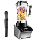 Mixer Smoothie Maker, 1500W Standmixer, 30.000 U/min Milchshaker Blender, 9-Gang Eisbrecher, Mühle mit LCD Schalttafel, 5 Voreingestellte Programme, 2L Hochleistungsmixer ohne B