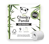 The Cheeky Panda Toilettenpapier aus Bambus | 9 Rollen | 3-Lagig, 200 Blatt | Hypoallergen, Plastikfrei, Umweltfreundlich, Super Sanft, Reißfest & Nachhaltig