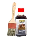 Bondex Holzbeize inkl. Beizpinsel, Wasserbeize in 20 Farbtönen zur Auswahl (250 ml, eiche mittel)