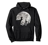 Happy Halloween Vollmond Fledermäuse und schwarze Katzen Pullover H