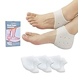 Fersenpolster, Gel Fersenschutz Silikon Pads, Ferse Socken (3 Paare) Neues Material, Ferse Gel für Fersensporn Plantarfasziitis, Sehr Geeignet für Fersenschmerzen, Trockene Rissige F