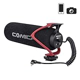 Comica CVM-V30 LITE Kamera Mikrofon Super-Kardioid Kondensator Video Mikrofon Richtmikrofon für Canon Nikon Sony Panasonic DSLR Camcorder Smartphone (Rot)