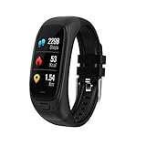 MMLC 0.96inch IPS Bunter Bildschirm IP67 wasserdicht 32G U Scheibe Herzfrequenz Blutdruck Schlaf Überwachung Smart Watch Sport Armband Band (Black)
