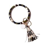 LXT Schlüsselbund Multicolor Quaste Schlüsselbund Emaille PU Leder O Kombination Kreis Armband Schlüsselb