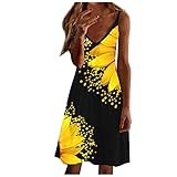 GOKOMO 2022 Rockabilly Brautjungfern50er Jahre Knielang Elegant Festlich Sexy MäDchen Petticoat Lang Party Kleider für Frauen Kleid aushöhlen V Ausschnitt lockerer Strand kurzes Mini YE XL