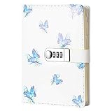 Ai-life Creative PU Leder Password Notebook, A5 Größe Draht Bindung, Geheimnis ausgekleidet Password Tagebuch Sketch mit Zahlenschloss Stifthalter und Kartensteckplätze, 150x215