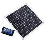 FEBT Solarpanel-Kit mit Controller, monokristallines Silizium Hohe Umwandlungsrate Langlebiges 30W Solarpanel-Kit für Batterie für Boot für Outdoor fü